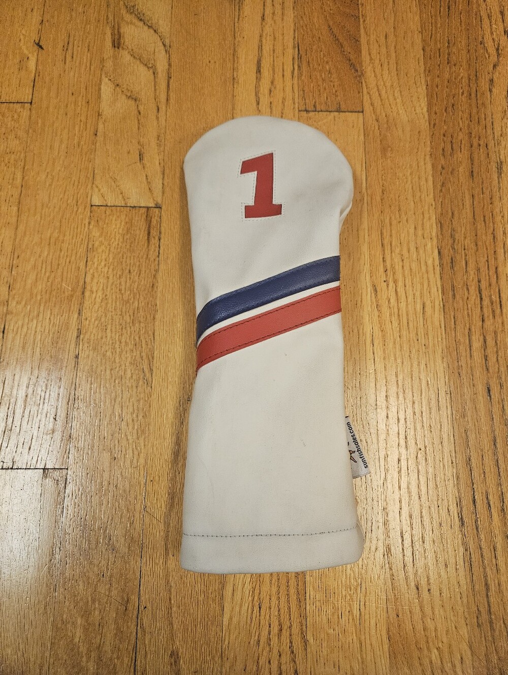 Sunfish White Red Blue Leather Driver Golf Headcover